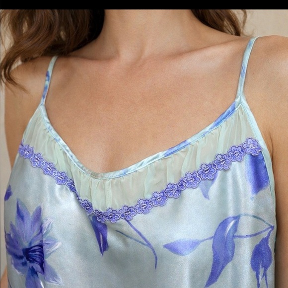 NEW VTG 90s California Dynasty slIPdress slip chemise Mint Purple Sz M - Picture 3 of 13